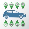 Car service Infographics. Auto service and repair icons set. Vector illustration Royalty Free Stock Photo